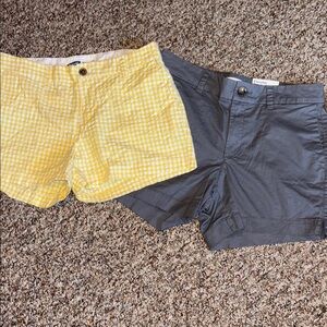 Bundle Old Navy Yellow/White Checkered Gingham New Gray Shorts Size 4